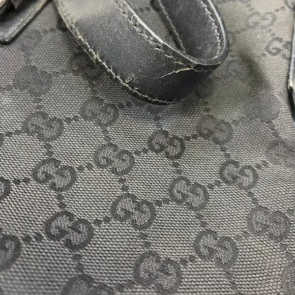 GUCCI GG Pattern Jackie Shoulder Hobo Bag Canvas Leather Black Italy 04DA282 - Picture 15 of 16